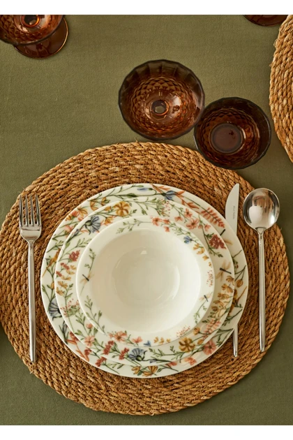 سرویس غذاخوری 6 نفره Bella Maison مدل Flores پرسلان - چندرنگ