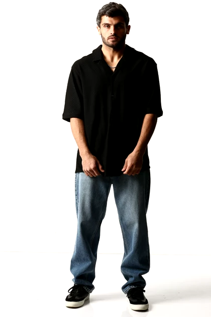 پیراهن یقه انگلیسی ژاکارد مردانه طرح کامپیوتری