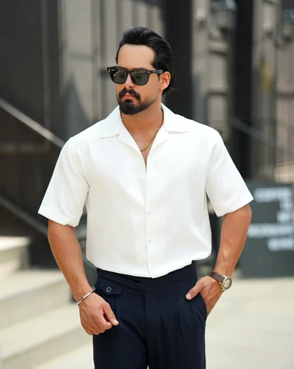 پیراهن پارچه کرپ ضد چروک آستین کوتاه