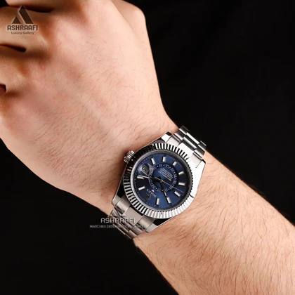 ساعت روکلس اسکای دولر صفحه آبی Rolex Sky Dweller SB1