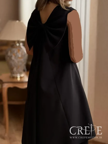 پیراهن کرپ پشت پاپیونی