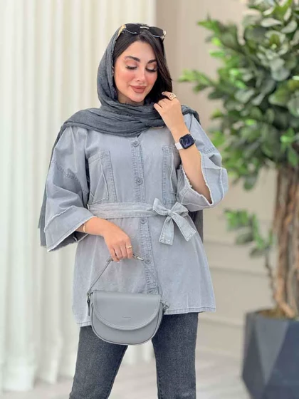 مانتو دو جیب ریش دار پروین