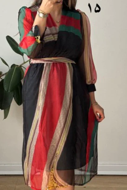 پیراهن حریر سرمه سری 21