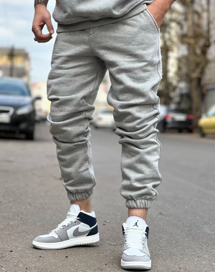 شلوار جاگر طوسی ملانژ پارچه دورس مردانه کد 542 * اورجینال دیلم