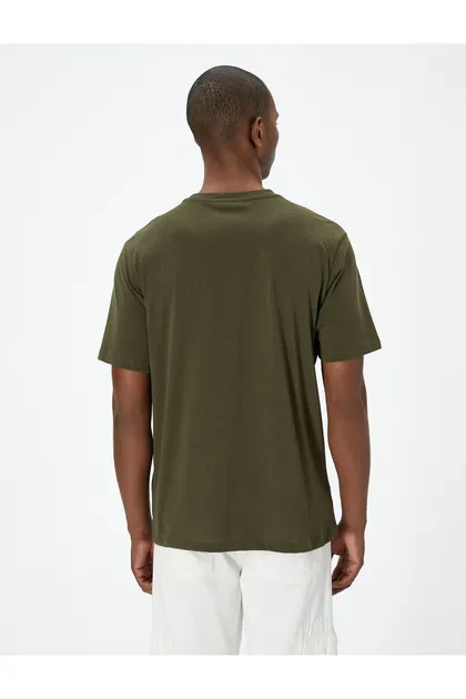 یقه خدمه آستین کوتاه تیشرت چاپ شعار TYC69080BAFEBB2761