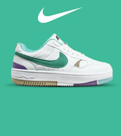 کفش مردانه و زنانه سفید سبز بنفش Nike Gama Force Sail مدل 6682