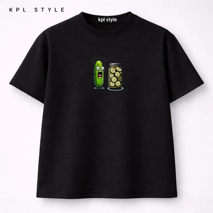 تیشرت باکسی طرح سورپرایز خیارشور 100٪ پنبه | کد 1346