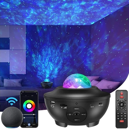 چراغ خواب کهکشانی اسپیکر دار مدل Galaxy Projector
