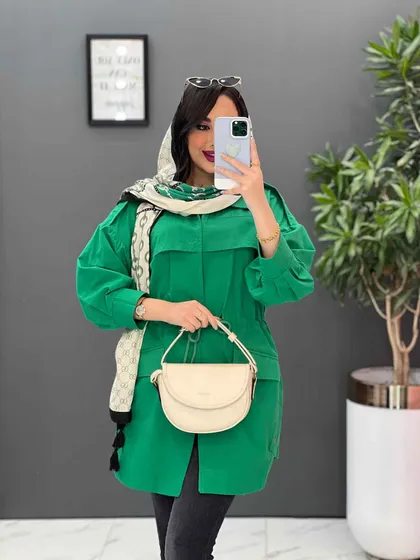 مانتو کمرگت بغل سه دکمه