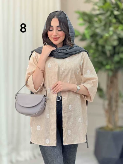 شومیز آستین پاکتی طرح دار