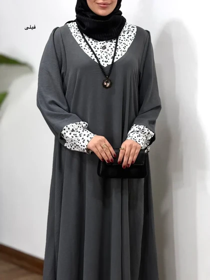 پیراهن مانتویی بلند نورین بهاره