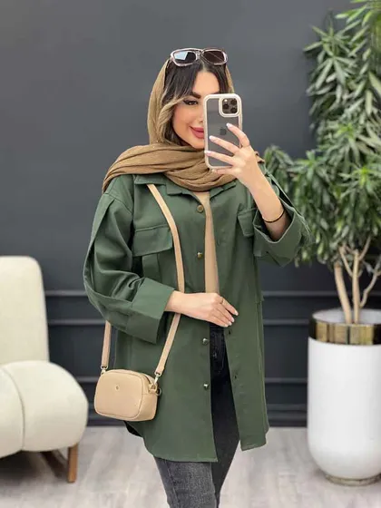 مانتو جیب کراواتی آستین پاکتی