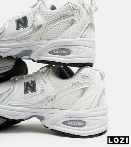 کفش کتانی مردانه و زنانه سفید طوسی NEW BALANCE 530