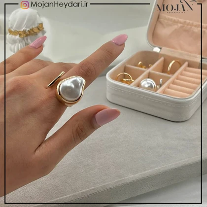 انگشتر زنانه آبکاری نقره رنگ ثابت کد ta10024