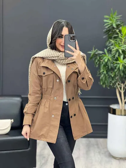 بارانی ده دکمه کمر کش