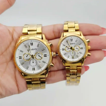 ساعت مچی ست مردانه و زنانه کاسیو Casio سبک 3موتوره و تمام استیل 5594