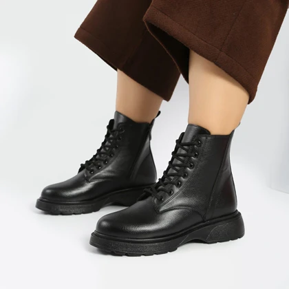 بوت و نیم بوت زنانه و دخترانه مدل بندی بغل زیپ رنگ مشکی کد M760