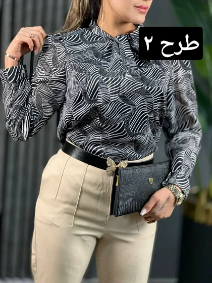 شومیز کریشه پاپیونی کد 1655