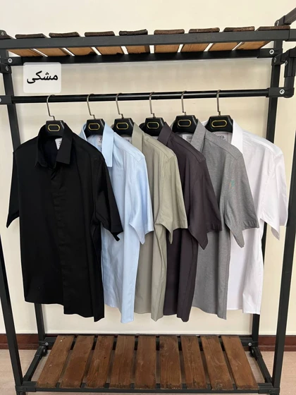 ✨پیراهن استین کوتاه دکمه مخفی 2538✨
