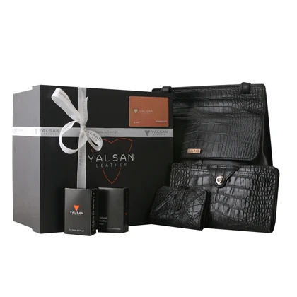 ست هدیه زنانه چرم یلسان مدل ساینا کد RDS-CHN-056-GC