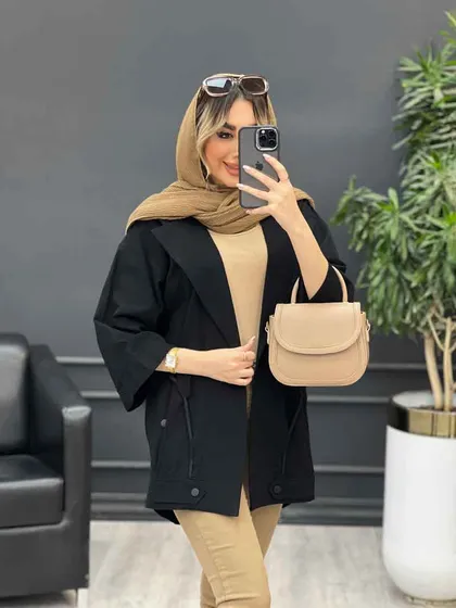 مانتو لینن بند نما جیب دکمه