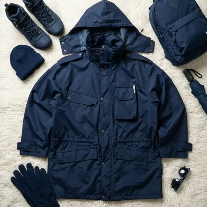 🤍 SIZE XL-XXL کاپشن بارانی بلند برزنتی گورتکس اورجینال از برند معتبر FLOWER GLOVES مدل ATTENZIONE