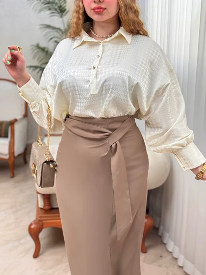 شومیز ساتن پیچازی 3432