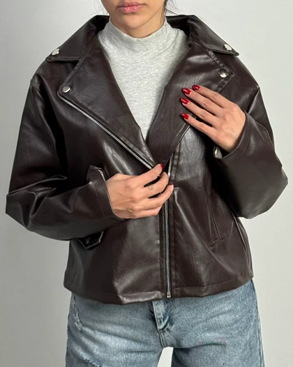 کت چرم جیب نما کد  100150