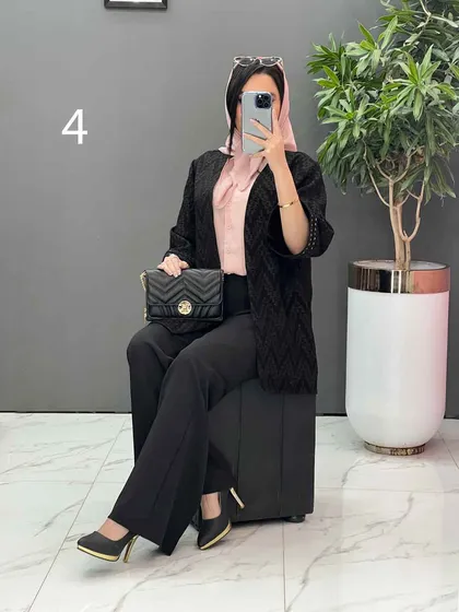 مانتو کتی آستین پولک دوزی