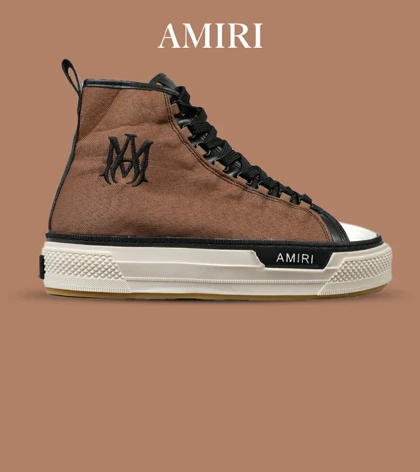 کفش اسنیکرزساق‌دار قهوه ای Amiri Simple مدل 5009