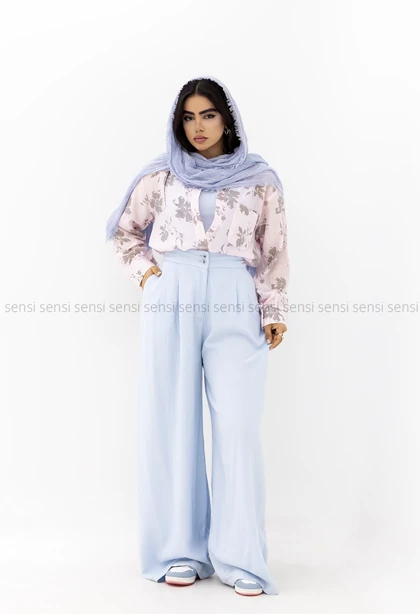 شومیز زنانه شیشه ای طرح دار کد1006079