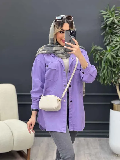 مانتو کتان مداد رنگی