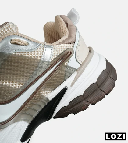 کفش کتانی مردانه و زنانه سفید کرم نقره ای Nike Cushlon V2K مدل 6012