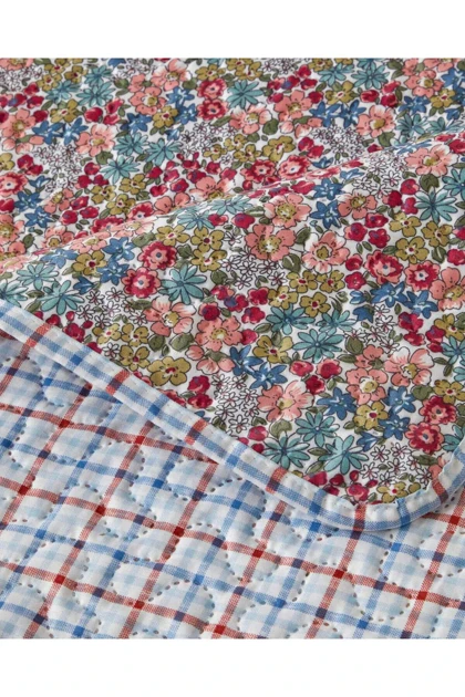 روتختی یک نفره English Home مدل Cherry Plaid پنبه‌ای - سرخابی