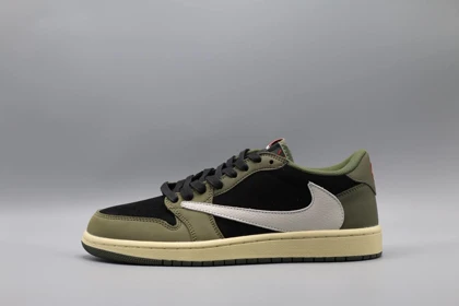 کتانی نایک جردن 1 لو تراویس اسکات بلک اولیو/ Nike Air Jordan 1 low Travis