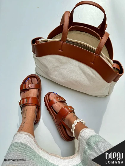 ست کیف جودون نواری و صندل آسو لومانا