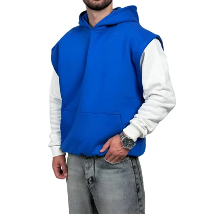 هودی وست سه نخ آبی طرح ساده