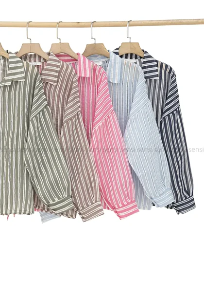 شومیز شیشه ای راه راه کد1005785