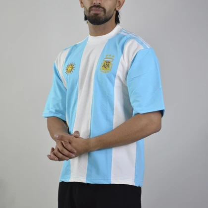 تیشرت فوتبالی آرژانتین مدل ZRA-4E0623 سفید آبی