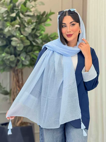 شال پلیسه منگوله‌دار شبنم