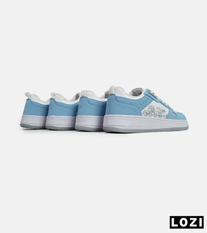 کفش کتانی مردانه سفید طوسی آبی NIKE AirForce Draw