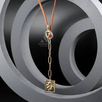 گردنبند کراواتی با پلاک طرح مار Snake Necklace BG