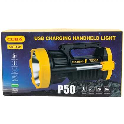 پروژکتور و چراغ قوه شارژی کوبا Coba مدل CB-T600 چندکاره برد 600 متر