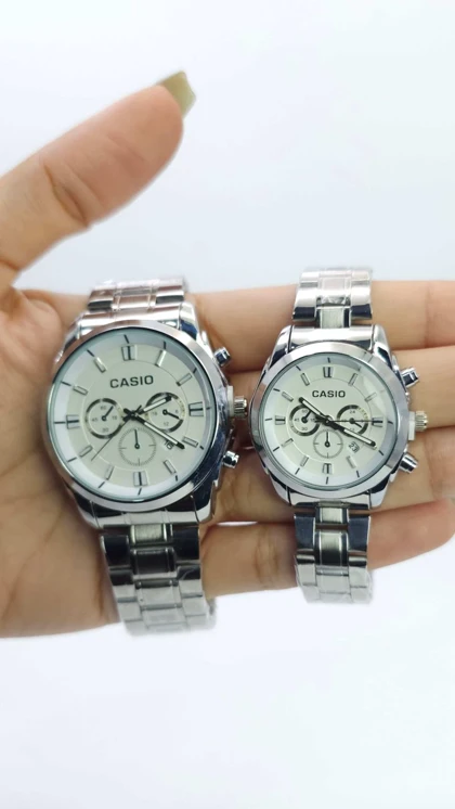 ساعت مچی ست مردانه و زنانه کاسیو Casio سبک 3موتوره و تمام استیل