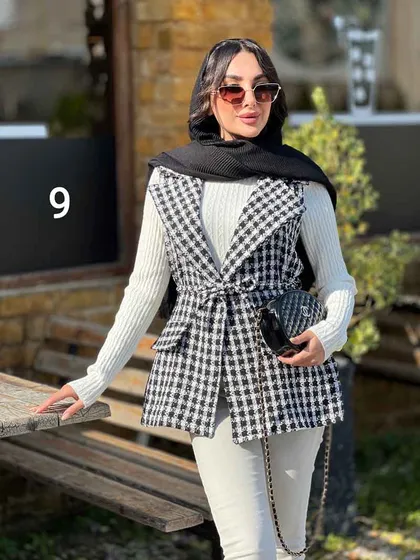 ژیله دو جیب پاکتی کمردار