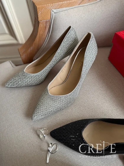 کفش مجلسی تمام نگین پاشنه 7 سانت