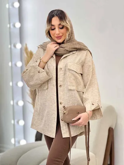 مانتو دوخت دار دو جیب