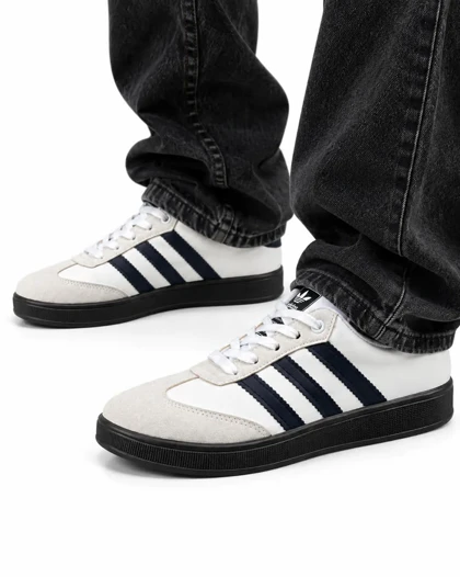 کفش کتانی زنانه مدل ونس سامبا سفید سرمه ADIDAS SAMBA