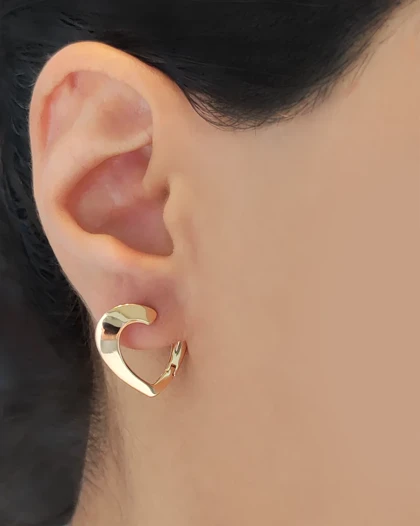 گوشواره آینه ای قلب سه بعدی ژوپینگ