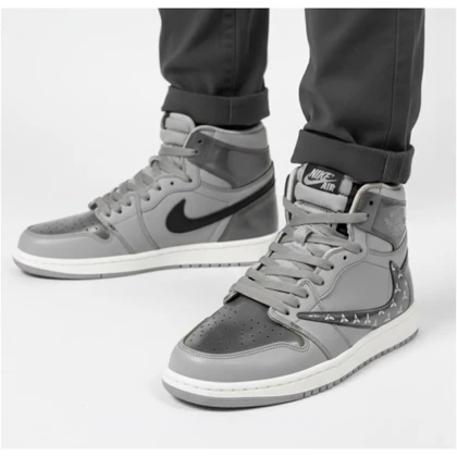 کتانی مردانه ترویس ساق‌دار نقره ای طوسی